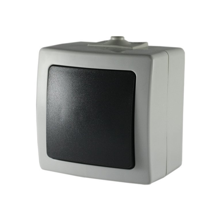 Schalter Doppelschalter Aufputz Feuchtraum IP44 10A  Aufputzschalter Beleuchtet 