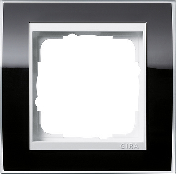 GIRA Event Rahmen 1-fach - klar/schwarz glänzend - Zwischenrahmen Reinweiss 0211733
